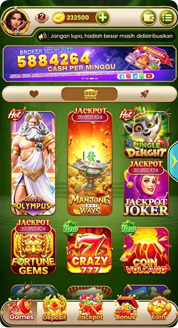 Cuplikan layar menu unduhan bpjs777 untuk perangkat Android